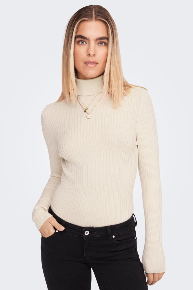 ONLKAROL L/S ROLLNECK PULLOVER KNT 15165075 PUMICE STONE/W MELANGE